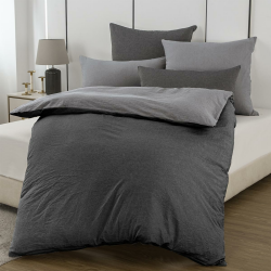 Bettwäsche 155x220 Baumwolle Anthrazit/Grau - Bettwäsche-Sets 2teilig Weich, 100% Gewaschene Baumwoll, Enthält 1 Bettbezug 155 x 220cm und 1 Kissenbezug 80x80 mit Reißverschluss 2Teilig | 155x220cm 04 - Anthrazit/Grau Angebot bei HelloDeals