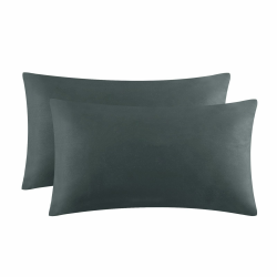 Aisbo Kissenbezug 30x50 Grau 2er Set - Kopfkissenbezug 30 x 50 Anthrazit mit Reißverschluss aus Mikrofaser, ÖKO-TEX Kissenhülle 30x50cm, Weich und Bügelfrei 30 x 50 cm, 2 Stück Anthrazit Angebot bei HelloDeals