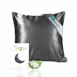 townssilk Seidenkissenbezug 80x80cm – 100% Maulbeerseide, 19mm, beidseitig Seide, Oeko-TEX Zertifiziert, Güteklasse 6A, mit Reißverschluss, 1 Stück,Anthrazit 80x80cm-Groß Anthrazit Angebot bei HelloDeals