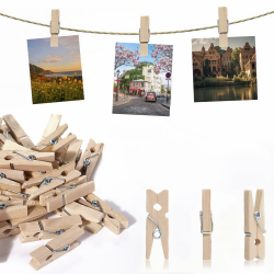 200 Stück Holzklammern klein,stabile 2,6 cm stabile schwere Mini Holz Craft Wäscheklammern,Deko Wäscheklammern,Natürliche Zierklammern-für Fotos,Fotowand,Postkarten,Briefen Angebot bei HelloDeals