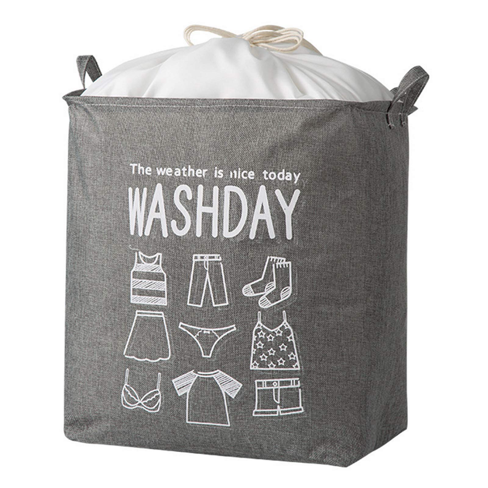 75L Großer Wäschekorb, Faltbare Wäschebox mit Griffen, 55 * 43 * 32cm, Wasserdichte Runde Baumwolle Leinen, zur Aufbewahrung von Hosen, Kleidung, Handtüchern, Baby Kleidung Spielzeug Angebot bei HelloDeals