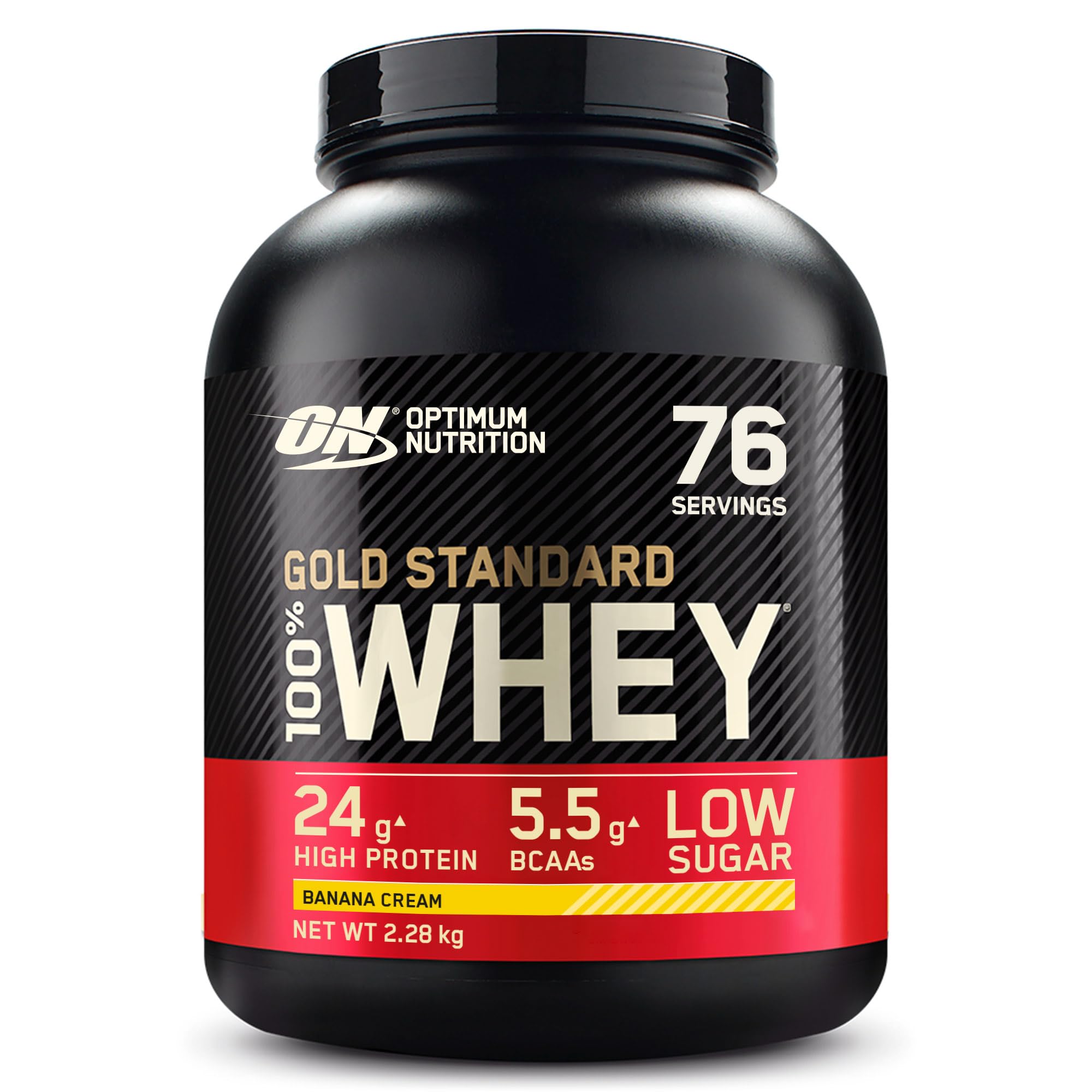 Optimum Nutrition Gold Standard 100% Whey, Proteinpulver, Geschmack Bananencreme, 2.28kg, 76 Portionen Banana Cream Angebot bei HelloDeals