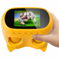 2-in-1 Mikroskop für Kinder und Fernglas für Kinder, Temodu 4K 2.0" Bildschirm, 1000X USB tragbares Taschenmikroskop, Wiederaufladbares Tragbares Fernglas, Science draussen ab 3 Jahren (Orange) gelb Angebot bei HelloDeals