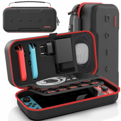 OIVO Switch Tasche für Nintendo Switch/OLED-Modell, große Tragetasche für Joycon und EU Netzteil, Harte Hülle mit Aufbewahrung für 20 Spiele & Zubehör, Rot Nintendo Switch/OLED Rot Angebot bei HelloDeals