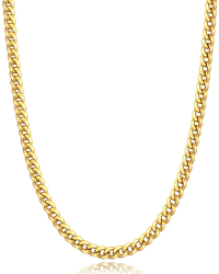 Momlovu Gold Chain for Men, Diamond Cut Miami Cuban Link Chain for Men,Chain Necklace for Men Boys Women,Hip-Hop & Cool Men’s Necklace, Durable 18K Gold Plated, 4mm Width, 18 Inch Angebot bei HelloDeals