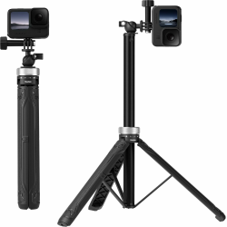 TELESIN 360°-Selfie-Stick-Stativ, mit Kugelhalterung, Verlängerungsstange, Einbeinstativ, Griff für Go Pro Max Hero 12 11 10 9 8 Insta360 X3 GO 3 Ace Pro DJI Action 6 5pro 4 3 Pocket 2 3 Angebot bei HelloDeals