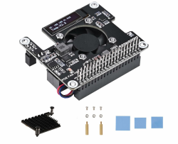 POE Fan HAT C for Raspberry Pi 5/CM5 - Power Over Ethernet HAT with OLED Display, Cooling Fan, Metal Heat Sink, IEEE 802.3af/at Support, Real-Time Temperature & IP Monitoring Angebot bei HelloDeals