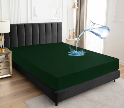 Wasserdichter Matratzenschoner 200x200cm Spannbettlaken, Atmungsaktive Matratzenbezug Wasserundurchlässiger Matratzen-Schutz Nässeschutz Spannbetttücher - Grün Grün 200x200 Angebot bei HelloDeals