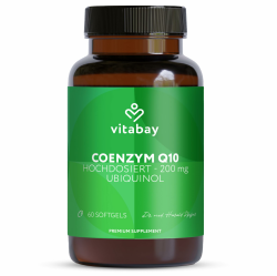 Vitabay Coenzym Q10 Ubiquinol 200 mg – 60 Kapseln – hochdosiert – natürliches Q10 in aktiver Form (Ubiquinol) aus pflanzlicher Fermentation gewonnen – Laborgeprüft in Deutschland Q10 Ubiquinol 60 Kapseln Angebot bei HelloDeals