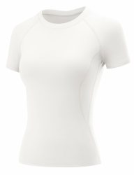 Rapbin T Shirt Damen Sport Top Gym Oberteil Yoga Rundhals Leicht Atmungsaktiv Sportshirt Workout Running Funktionsshirt Sommer Fitness Laufshirt Weiß XS Angebot bei HelloDeals