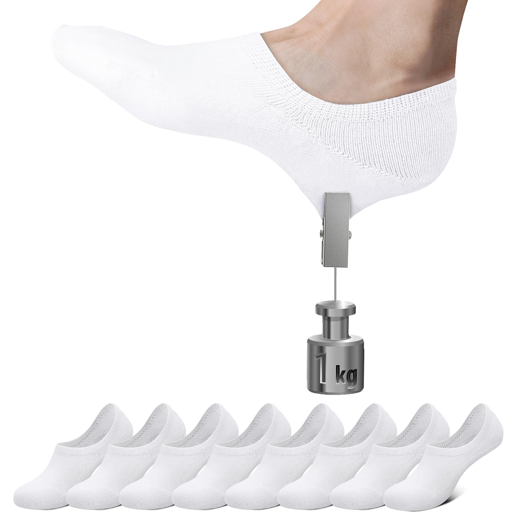 Sneaker Socken Damen Füßlinge 8 Paar No Show Unsichtbare Socken Unisex Schwarz Weiß Grau Hautfarbe 35-38 39-42 43-46 39-42 8xweiß Angebot bei HelloDeals