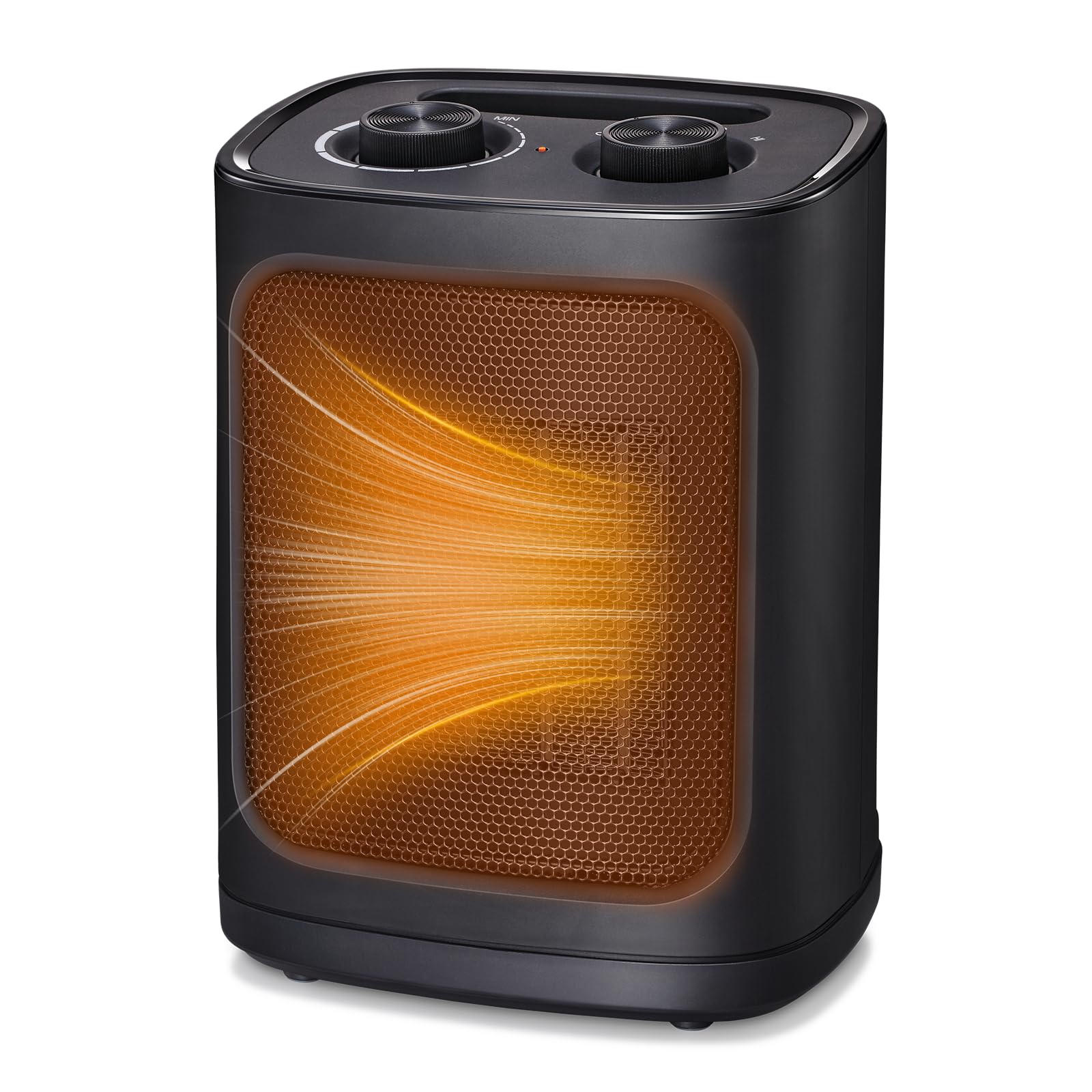 COWSAR Mini Heizlüfter Energiesparend, 1800W Elektroheizung 3 Heizstufen ✓ Überhitzungs & Kippschutz ✓ Keramik Heizlüfter für Badezimmer, Schlafzimmer, Büro Anthrazit Angebot bei HelloDeals