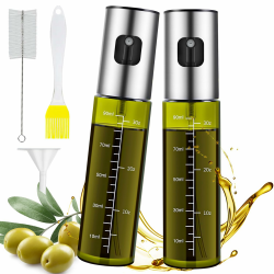 Ölsprüher für Speiseöl, 2 Stück UV-Schutz Sprühflasche Öl, Glas Öl Zerstäuber Küche Ölsprühflasche Heißluftfritteuse,Oil Sprayer mit Skala & Trichter, Ölspray für ÖI & Essig 100% BPA frei Angebot bei HelloDeals