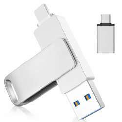 3-in-1 USB Stick 256GB MFi Zertifiziert Light-ning USB C & USB 3.0 | Externer Speicherstick für iPhone, Android & PC | Externe Festplatte kompatibel mit iOS Geräten Angebot bei HelloDeals