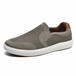 Puxowe Herren Slip On Schuhe Mesh Casual Sneaker Flach Shoes Leicht Freizeitschuhe 42 EU Khaki Angebot bei HelloDeals