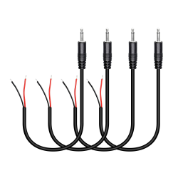RIIEYOCA 3,5-mm-Stecker auf Blankdraht-Stereo-Audiokabel, 1/8" TS 2-poliger Mono-Stecker auf offenes Audiokabel, für Audiogeräte installiert oder repariert (4 Stück) 3,5 mm 2 Pole Plug Angebot bei HelloDeals