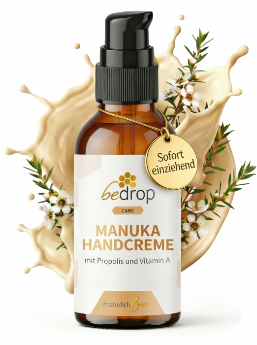 bedrop Manuka Repair Handcream feuchtigkeitsspendende Handcreme mit Manuka Honig, Bienenwachs, Propolis & Vitamin A bei trockenen & rissigen Händen anwendbar 25 ml (1er Pack) Angebot bei HelloDeals