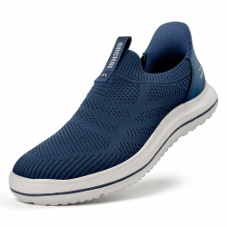 Slip on Sneaker Herren - Leichte Schlupfschuhe Atmungsaktive Sportschuhe Ohne Schnürsenkel Leichtgewicht Turnschuhe Mesh Casual Bequem Freizeitschuhe 1642 Dunkelblau 44 EU Angebot bei HelloDeals