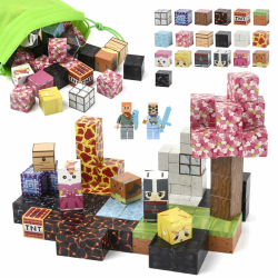 Magnetische Bausteine 84 Stück, Baue Mine Magnet Welt Sakura-Hölle-Serie, Magnet Blöcke Spielzeug für Jungen und Mädchen ab 3 Jahren, Kreative Kinderspiele Kinderspielzeug Angebot bei HelloDeals