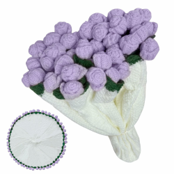 Handgefertigte Rosenstrauß Häkeldecke - Romantische Blumenstrauß Decke aus Weichen Häkelrosen - Geschenk für Muttertag, Valentinstag & Hochzeit - Wohnzimmerdecke für Couch & Bett Durchmesser 80 cm Lila Angebot bei HelloDeals