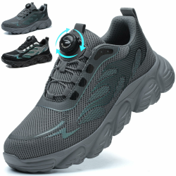 Sicherheitsschuhe Herren Unisex Stahlkappenschuhe Sportliche Arbeitsschuhe Damen Atmungsaktiv Safety Shoes for Men Leicht Stahlkappenschuhe 38-46 EU 42 EU Grau Angebot bei HelloDeals