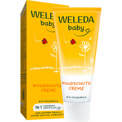 WELEDA Bio Baby Calendula Wundschutzcreme 75ml - Naturkosmetik Wundsalbe / Babycreme für den Schutz empfindlicher Baby Haut im Windelbereich. Hilft bei Rötungen, gereizter Haut und Wundsein Wundschutzcreme 75 ml Angebot bei HelloDeals