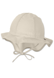 Sterntaler Sonnenhut - Unisex Sommerhut - UV-Schutz 50+ Mütze mit breiter Krempe und Größenregulierung - Nackenschutz - Bindebänder - Baby und Kinder Kopfbedeckung aus Popeline (Bio) 49 beige Angebot bei HelloDeals