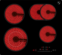 K&H Glaskeramikkochfeld NC-7206 [4 ZONEN] - Herdplatte 4 Kochfelder - Kochfeld 4 Platten Autark - Kochplatten 4er - Starkstrom-Anschluss - Kein Stecker Enthalten - 59CM 7200 Watt - 9 Leistungsstufen Elektro 4 Zonen Angebot bei HelloDeals