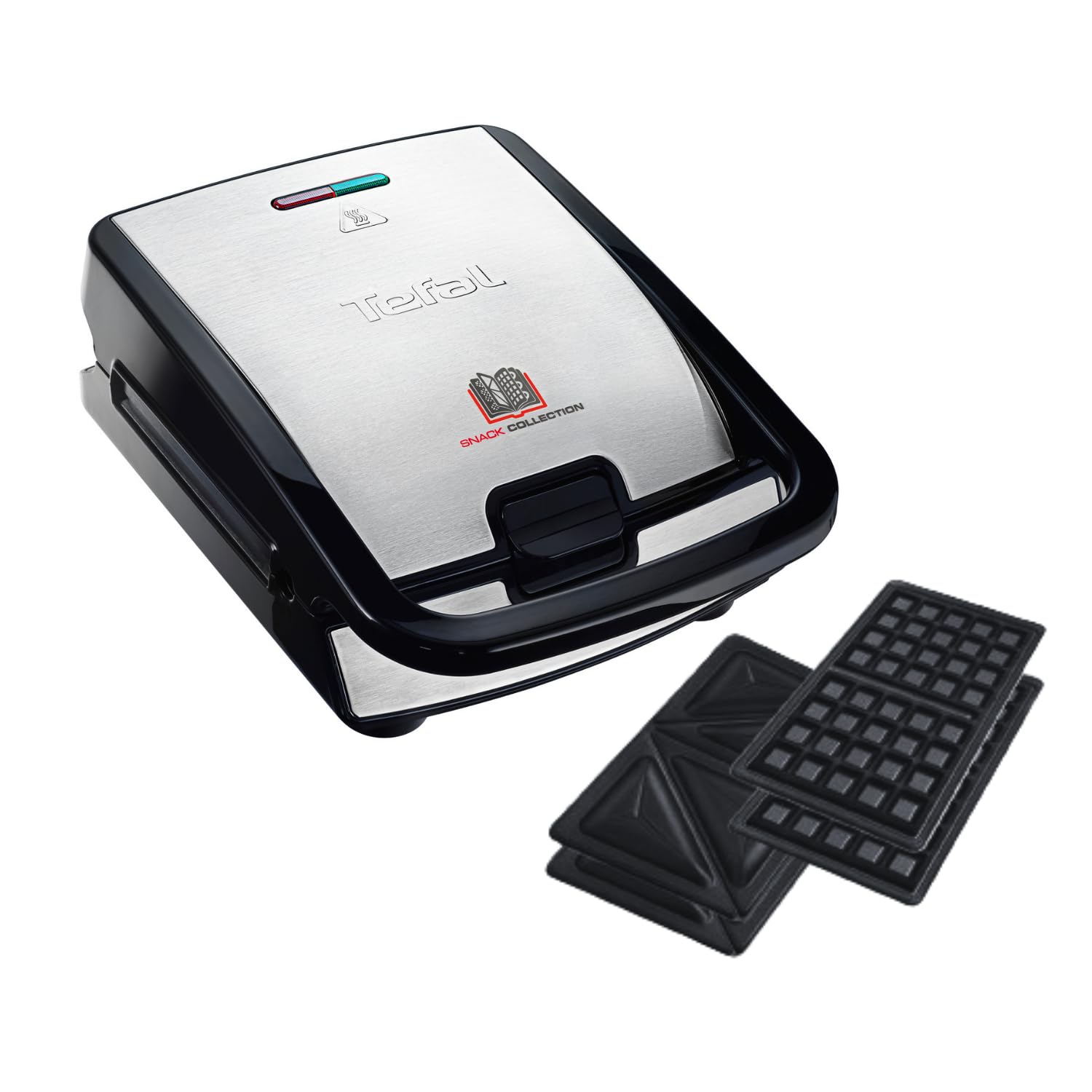 Tefal Snack Collection Sandwich- und Waffelmaker, antihaftbeschichtete Platten, spülmaschinengeeignet, erweiterbar, 700W, 28 x 36,1 x 20,3 cm, Schwarz/Silber, SW852D Sandwich- & Waffelgerät (2 Platten) Angebot bei HelloDeals