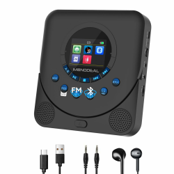 MONODEAL CD Player Tragbar mit TFT Display und Sleep Timer, Integriertes FM-Radio, 2025 Tragbarer CD Player Bluetooth, Wiederaufladbar Discman CD Player mit Lautsprecher und FM Transmitter, Anti-Skip Schwarz Angebot bei HelloDeals