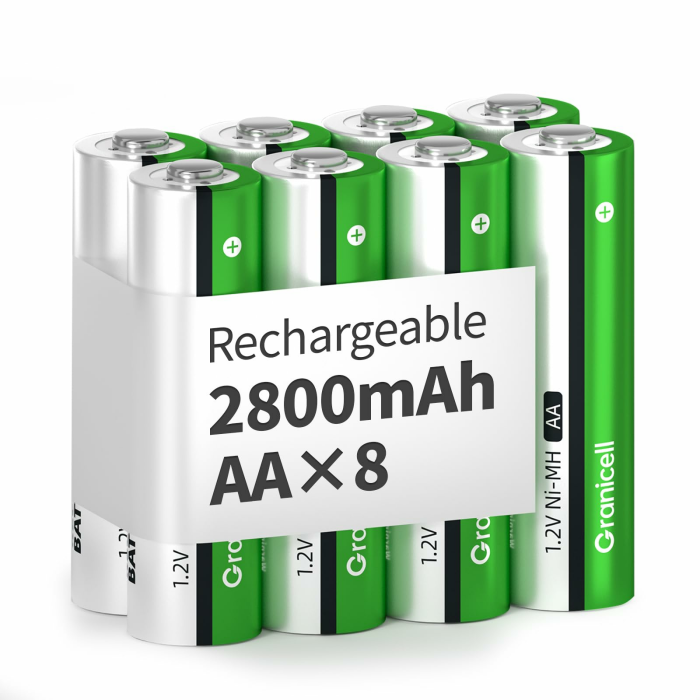 AA Wiederaufladbare Batterien 2800 mAh Hohe Kapazität 1500 Zyklen, 1.2V NiMH Low Self Discharge AA Batterie, 8er Pack 8 AA Angebot bei HelloDeals