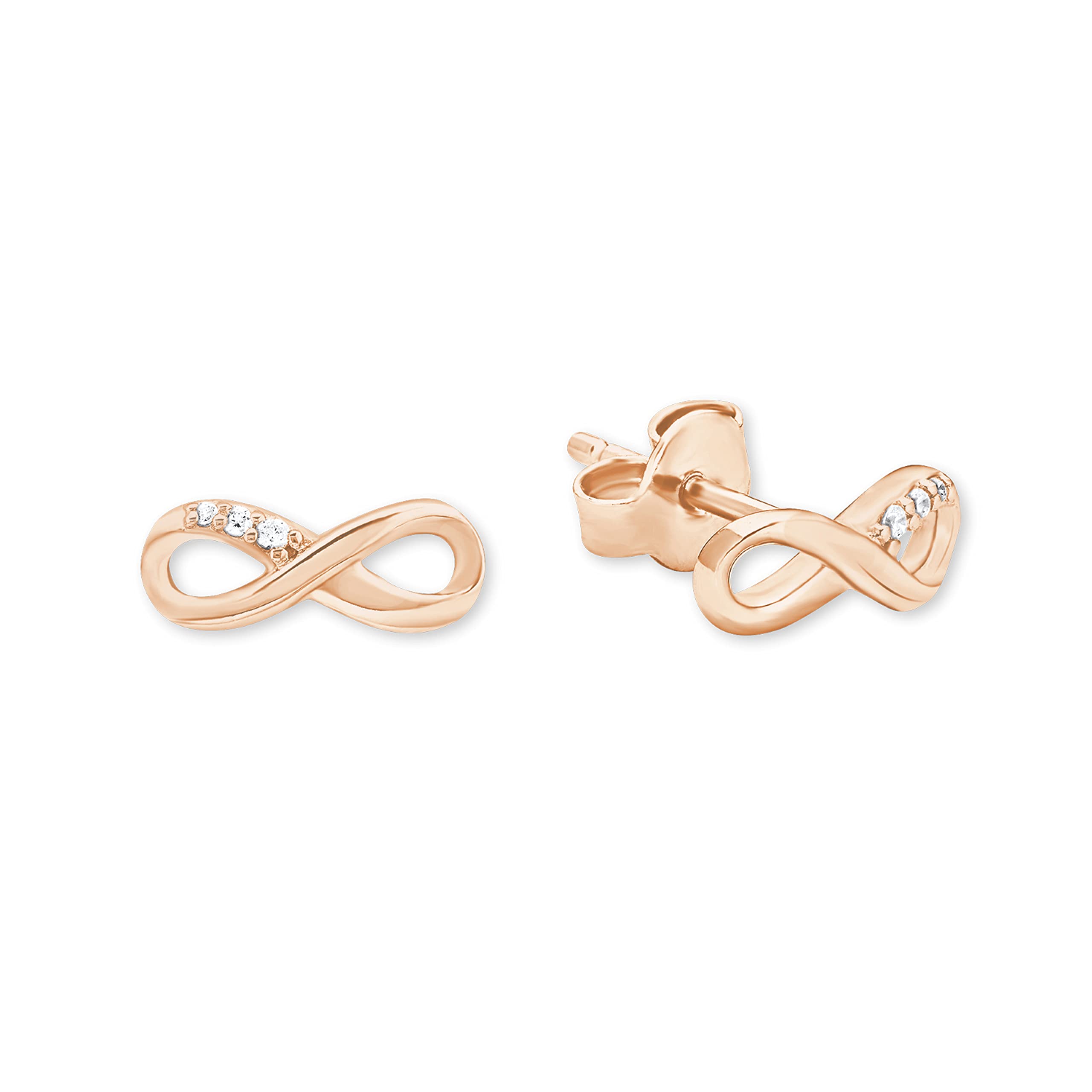 s.Oliver Damen Schmuck – Ohrstecker & Klappcreole aus 925er Silber mit verschiedenen Stein- & Perlendesigns – Klassisch, Zeitlos & Schön – Perfekte Geschenkidee INFINITY ROSÉ Angebot bei HelloDeals