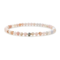 BERGERLIN Echtes Naturstein Perlen Armband - Naturstein geprüft in Deutschland, mit 925 Silberperle und Echtheitszertifikat - für Damen und Herren Opal pink XS Angebot bei HelloDeals