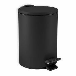 Spirella Kosmetikeimer 3L Schwarz Edelstahl mit Absenkautomatik, Anti-Fingerabdruck, Softclose, großem Fußpedal, leicht zu reinigen – Elegantes Design für Bad oder Küche, Maße 25x16,8x16,8 cm, Swartz Black 3L Angebot bei HelloDeals