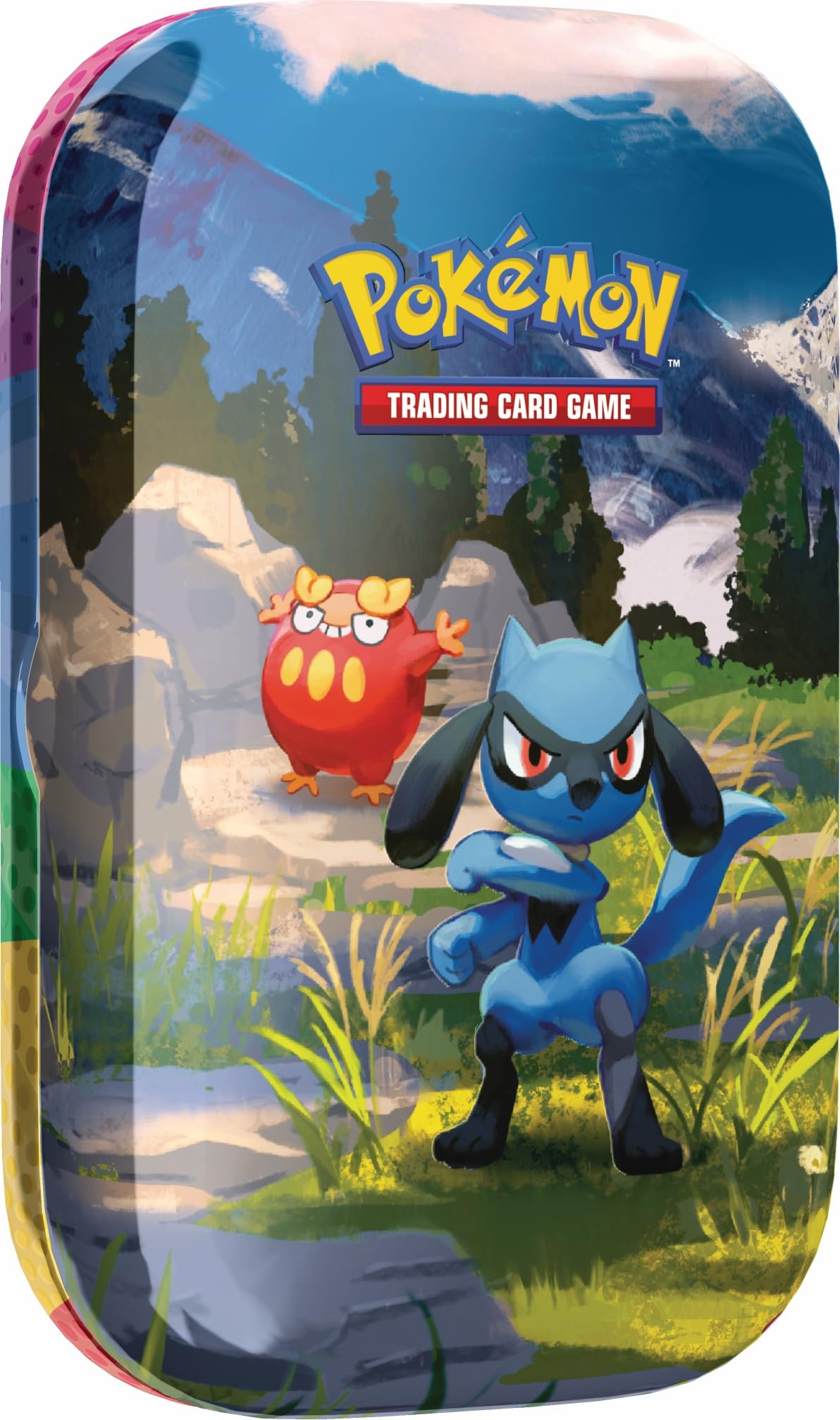 Pokémon-Sammelkartenspiel: Mini-Tin-Box Mega-Entwicklung – Erhabene Helden: Riolu und Flampion (1 Stickerbogen, 1 Pokémon-Bildkarte und 2 Boosterpacks) Angebot bei HelloDeals