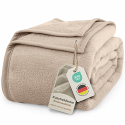 LAYNENBURG Premium Baumwolldecke 150x200 cm - Oeko-TEX 100 - Baumwollmix Kuscheldecke - Decke als Wohndecke, Sofa-Decke & Couchdecke - Wolldecke kuschelig-warm aus Baumwolle (beige) 150x200 cm Beige Angebot bei HelloDeals