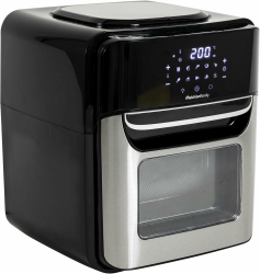 Melchioni Family | Smarte Heißluftfritteuse VIRGINIA, 12L Kapazität, Timer 1/90 Minuten, mit Wi-Fi kompatibel mit Google und Alexa, Air Fryer Multiprogramm mit App, 80-200°C, 1700 W, Schwarz Angebot bei HelloDeals