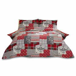 Alpine Patchwork 100% gebürsteter Baumwolle Feinbiber Bettwäsche Herz Quilt Bettbezug und 2 Kissenbezüge Bett-Set, Rot/Mehrfarbig, King King (228 x 218 cm) Red/Multi-colour Angebot bei HelloDeals