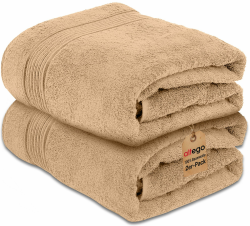 altego Duschtuch 70x140 cm Beige – Duschhandtuch & Badetuch 100% Baumwolle – 2er Set – Premium Qualität Angebot bei HelloDeals