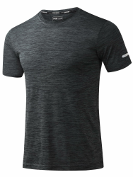 Herren Sport T-Shirt Kurzarm Funktionsshirt Laufshirt mit Reflexstreifen für Fitness, Training, Gym XXL Schwarz Angebot bei HelloDeals