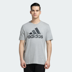 Adidas Herren Essentials Big Logo Single Jersey Tee T-Shirt L Medium Grey Heather / Black Angebot bei HelloDeals