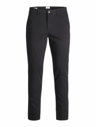 JACK & JONES Male Chino Hose Slim Fit Chino Hose 32W / 34L Schwarz Angebot bei HelloDeals