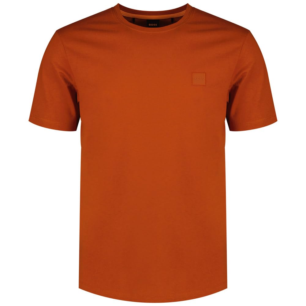BOSS Herren Tales Relaxed-Fit T-Shirt aus Baumwoll-Jersey mit Logo-Aufnäher M Open Orange 842 Angebot bei HelloDeals