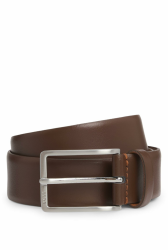 BOSS Herren Erman-L Sz35 Gürtel aus italienischem Leder mit Metalldetails in gebürsteter Silber-Optik 85 Medium Brown210 Angebot bei HelloDeals