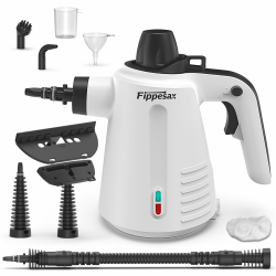 Dampfreiniger Handgerät, 1050 W, 3,5 bar Handdampfreiniger mit 9 Zubehörteilen Chemiefreier Dampfreiniger für den Hausgebrauch auf Böden, Teppichen, Fenstern, Möbeln und in Küchen Weiß-2 Angebot bei HelloDeals