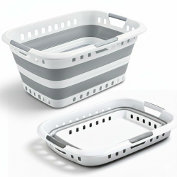 Suleno Faltkorb 45L – Faltbarer Wäschekorb 3 Griffe – Einkaufskorb Camping Picknick – Stabil, Platzsparend & Leicht – Ideal für Haushalt, Auto & Outdoor – 60,5 x 44,5 x 29 cm (Weiß) Angebot bei HelloDeals