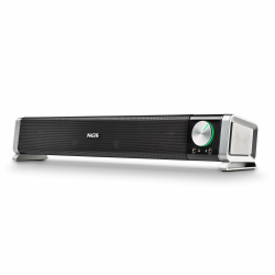 NGS SB500-BT - Kabellose Bluetooth-Soundbar, 20 W, für PC, TV, Smartphone oder Tablet, Stereo-Sound, USB-Stromversorgung, 3,5-mm-Klinke, Mikrofon, Kopfhörerausgang, Plug & Play, kompakt Angebot bei HelloDeals
