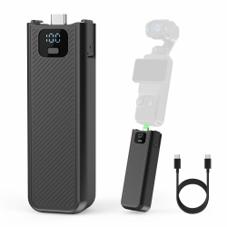 Upgrade Akkugriff mit LED-Anzeige Kompatibel mit DJI Osmo Pocket 3 Kamera, 5000mAh 22,5W Schnellladung Batteriegriff für Pocket 3, 1/4 Zoll Gewindeloch Angebot bei HelloDeals