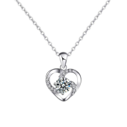 Kette Herz Damen Halskette 925 Sterling Silber Anhänger Herzkette Silberkette Damen Schmuck Zirkonia Valentinstag Geburtstags Weihnachten Geschenk für Damen Angebot bei HelloDeals