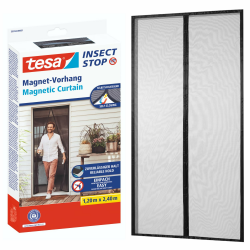tesa Magnetvorhang XL selbstschließend - Insektenschutzvorhang mit Magneten für Balkon- und Terrassentüren - zur einfachen Montage ohne Bohren - 2,4 m x 1,2 m 120 cm x 240 cm Angebot bei HelloDeals